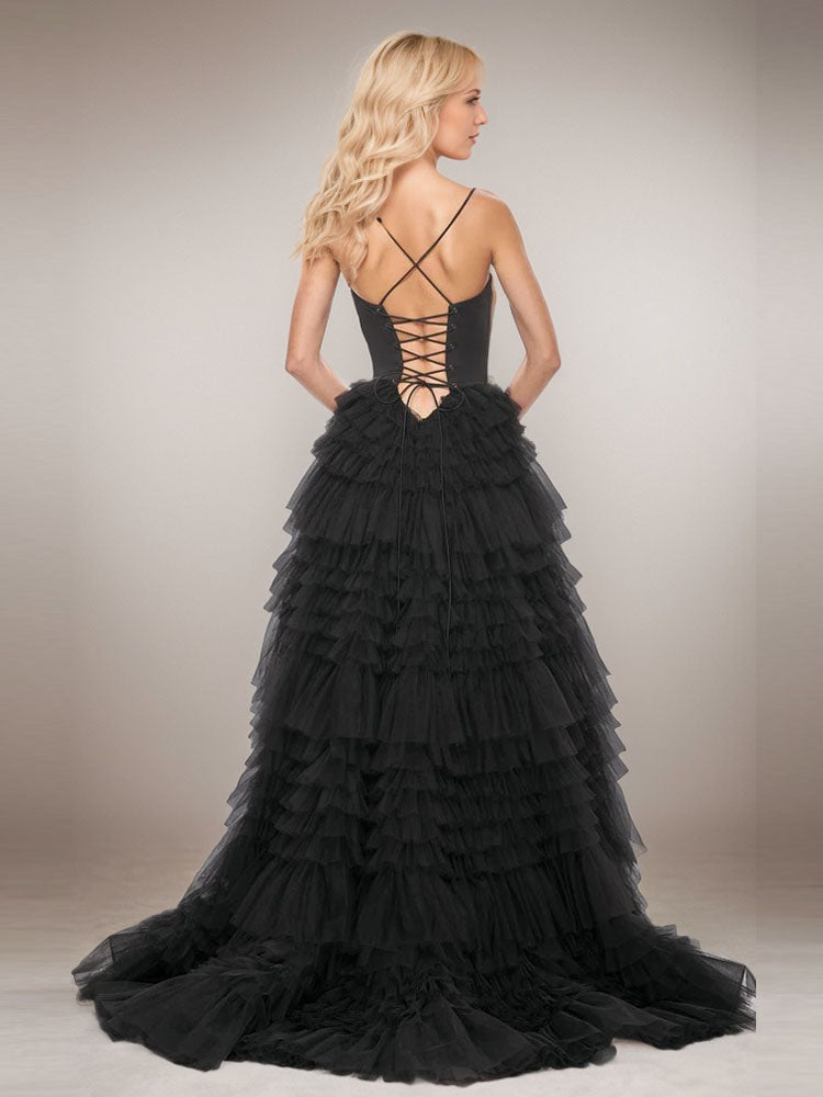 Lace Prom Dresses Corset Tulle Ball Gown