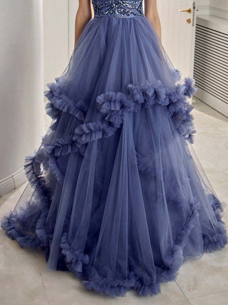 Tulle Cocktail Dress A-Line Off-The-Shoulder Ball Gown