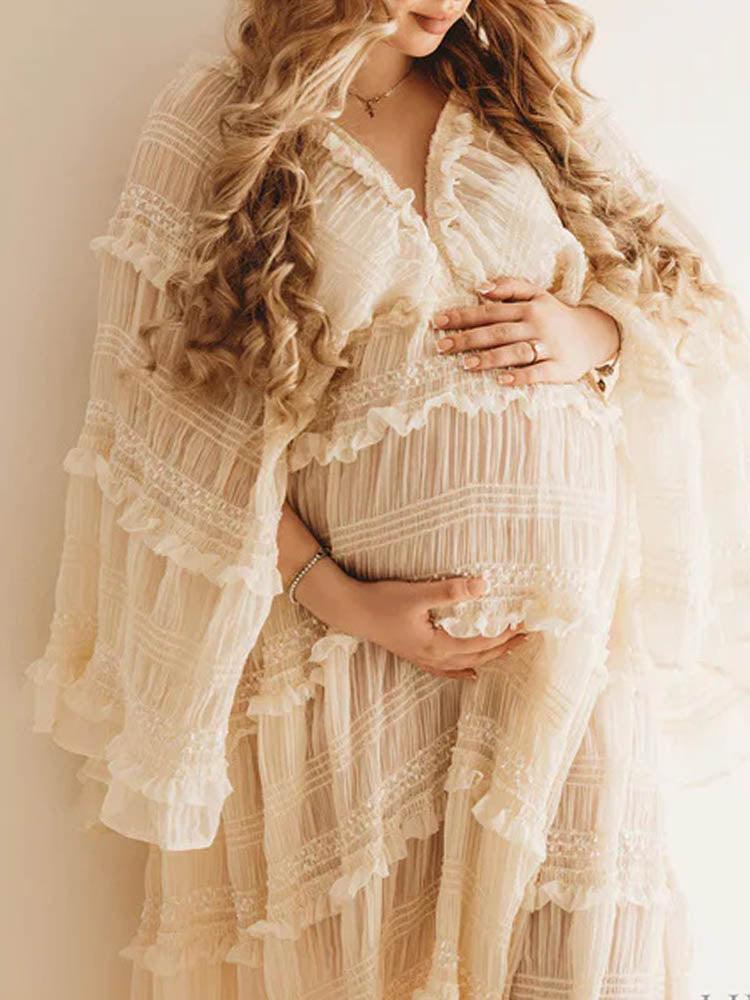 Smocked Dress Bohemian Maternity Wear Beach Photo Shoot