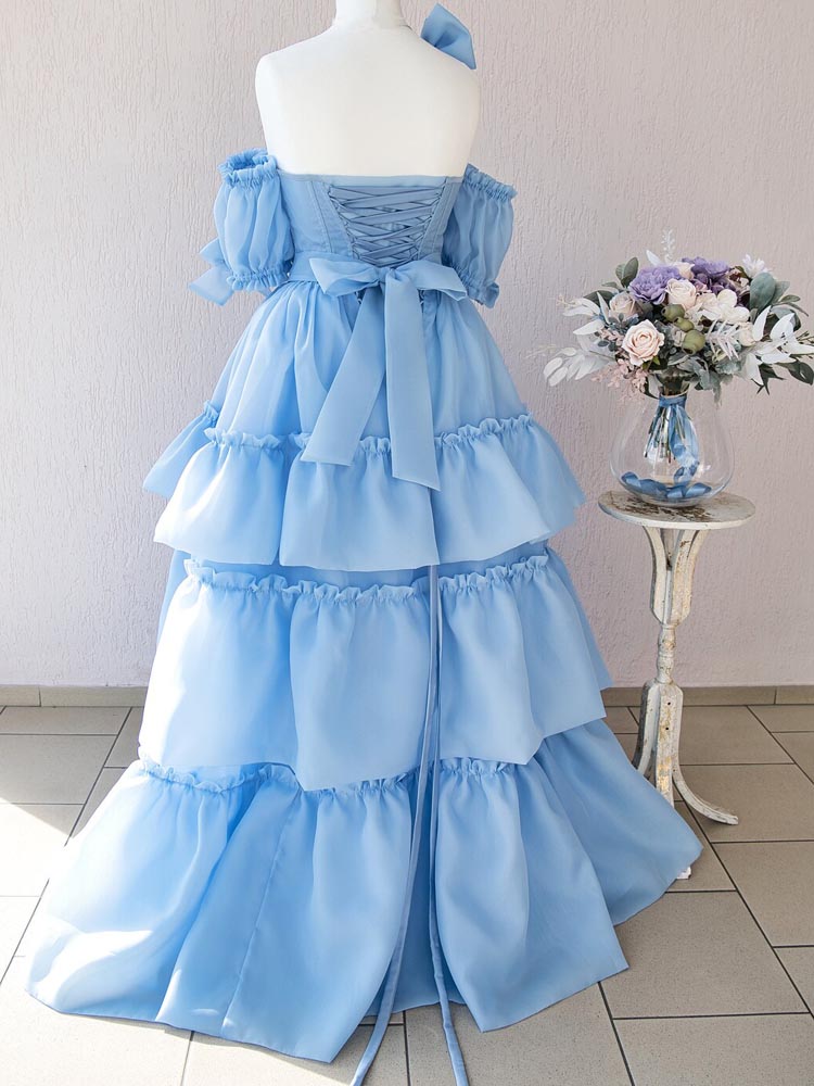 Off The Shoulder Maternity Dress Removable Long Sleeve Organza Photoshoot Dress