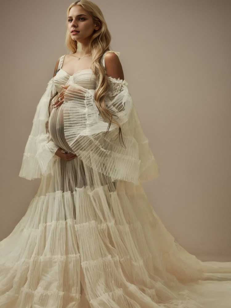 Maternity Baby Shower Dress Fluffy Tulle Maternity Dress