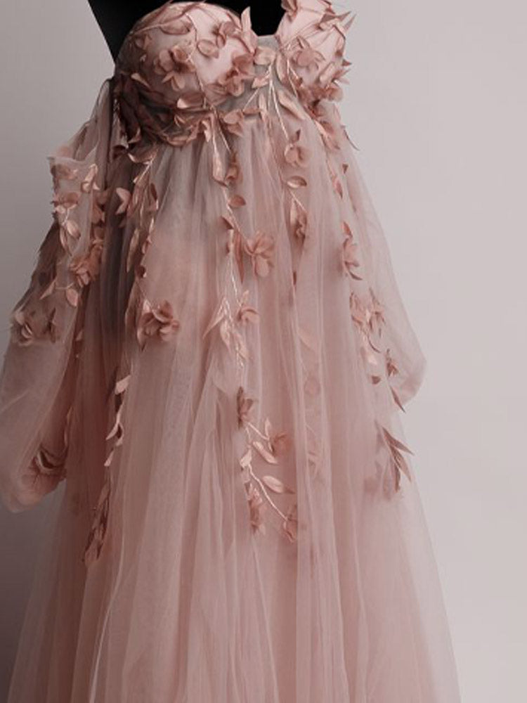 Pink Floral Maternity Dress Tulle Maternity Photo Dress