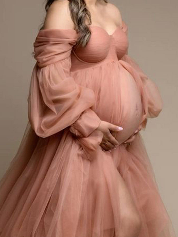 Baby Shower Dress Maternity Pink Tulle Photography Dress