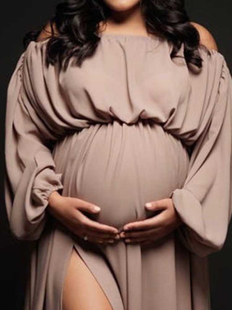 Maternity Boho Dress Long Sleeve Maternity Photo Dress