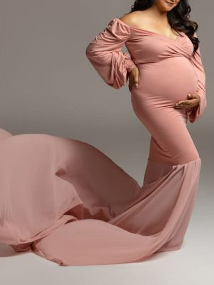 Modest Maternity Dress Plus Size Baby Shower Maternity Dresses For Photoshoots