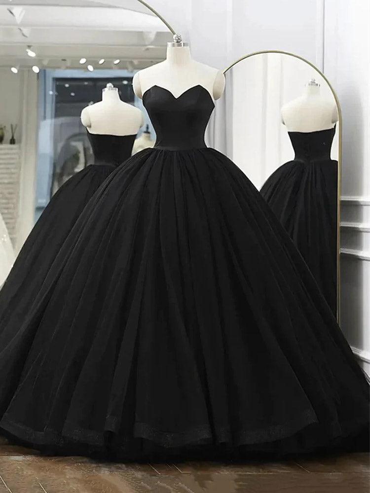 Black Satin Maxi Dress Elegant Girls Coming of Age Ceremony Dress