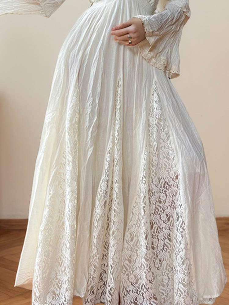 Simple Boho Wedding Dress Cotton Maxi Dress For Beach Photo Shoot