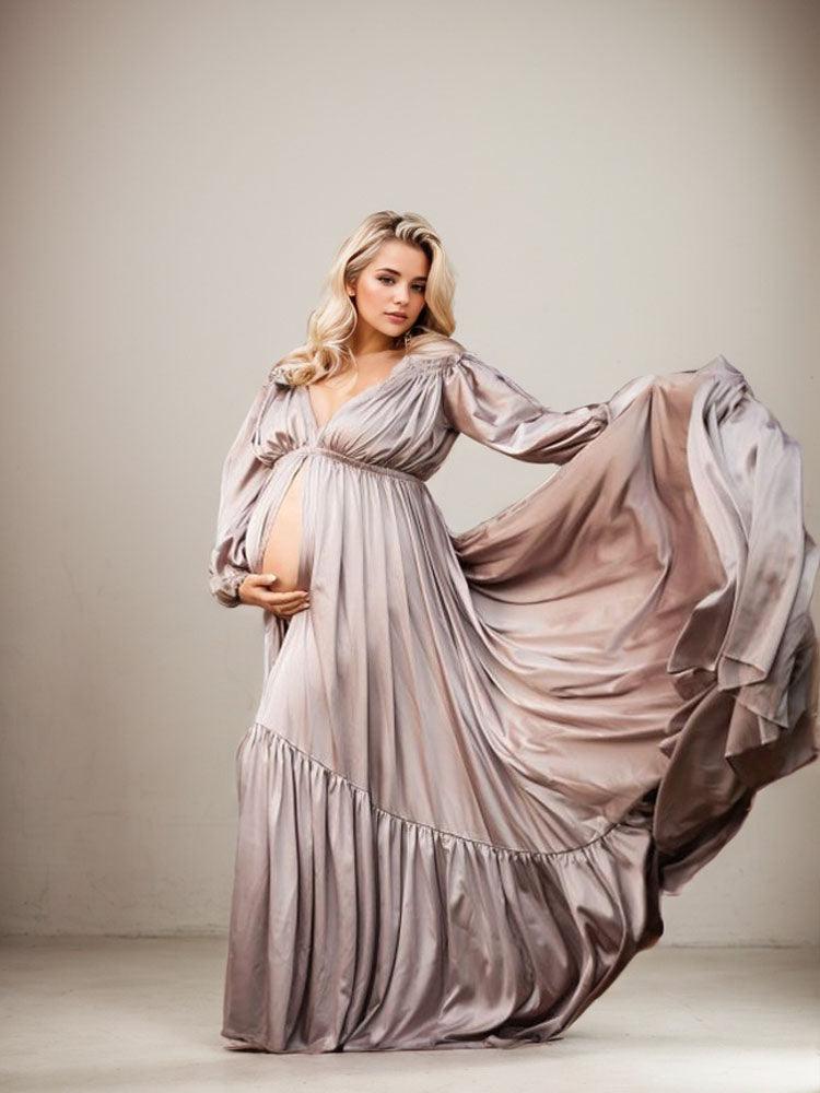 Maternity boudoir photography/ Maternity evening dress long pregnant women fashionable and elegant long dress