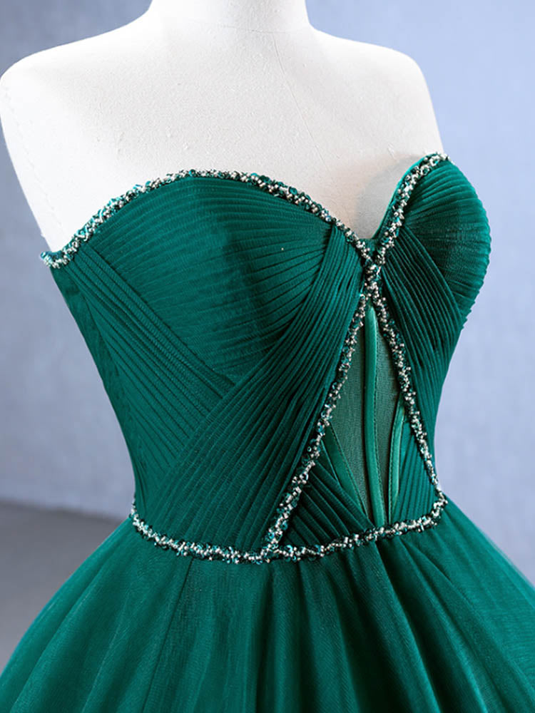 Emerald Green Quinceanera Dresses Off-The-Shoulder Tiered Ruffle Ball Gown