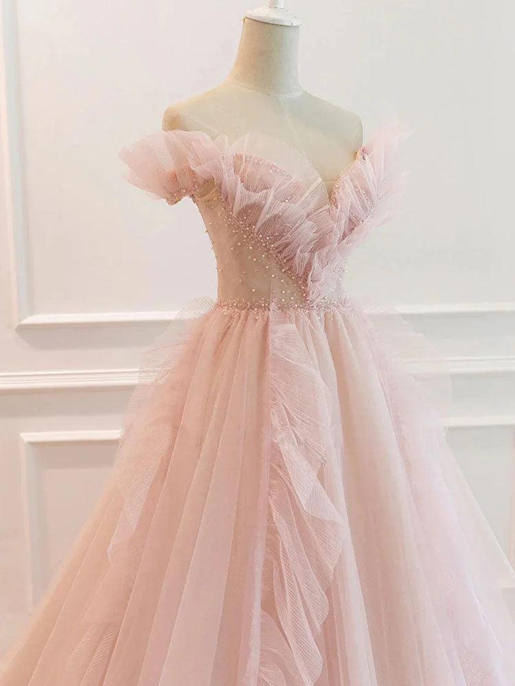 Tulle V-neck corset long ball gown photo shoot dress