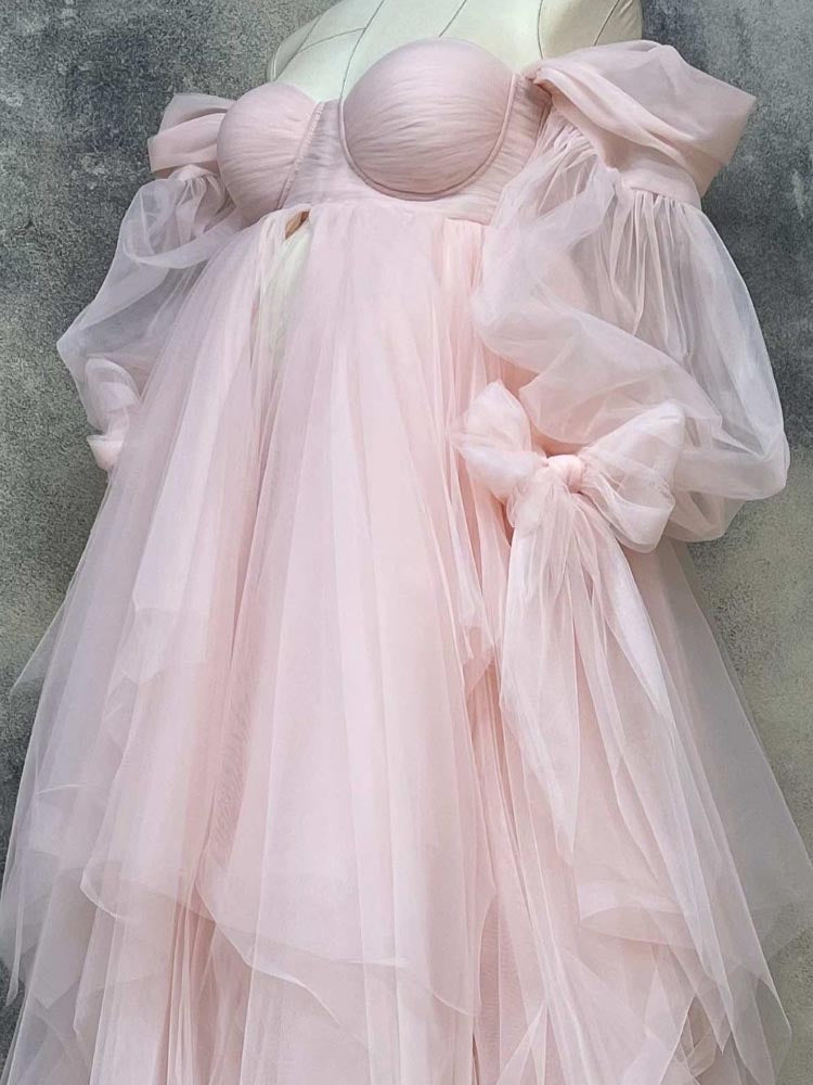 Maternity Tulle Dress Light-Colored Maternity Dresses Suitable For Photoshoots