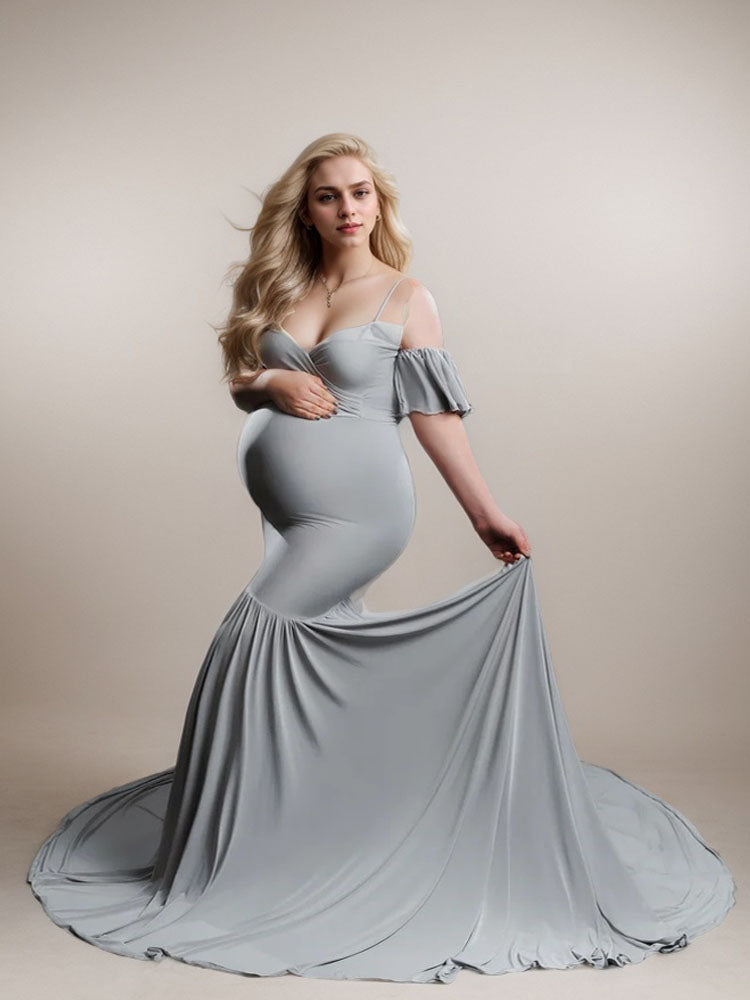 Maternity Dress Baby Shower Mermaid Stretch Photography Dress