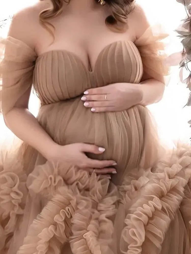 Off The Shoulder Maternity Dress Suitable For Maternity Photography Robe Baby Baptism Dress