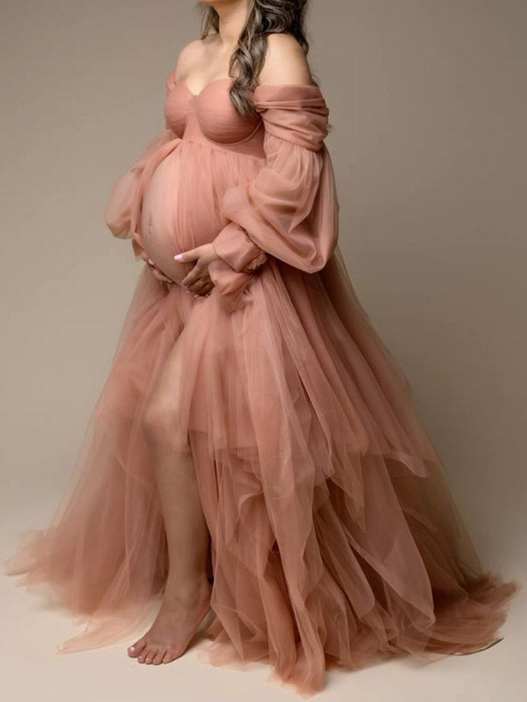 Baby Shower Dress Maternity Pink Tulle Photography Dress