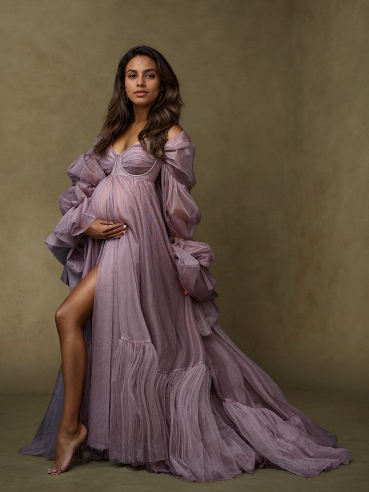 Maternity Evening Dresses Long Sleeve Maternity Photography Dress