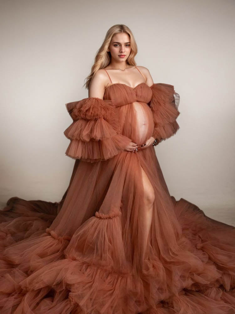 Maternity Tulle Dress Long Evening Dress For Maternity Photography