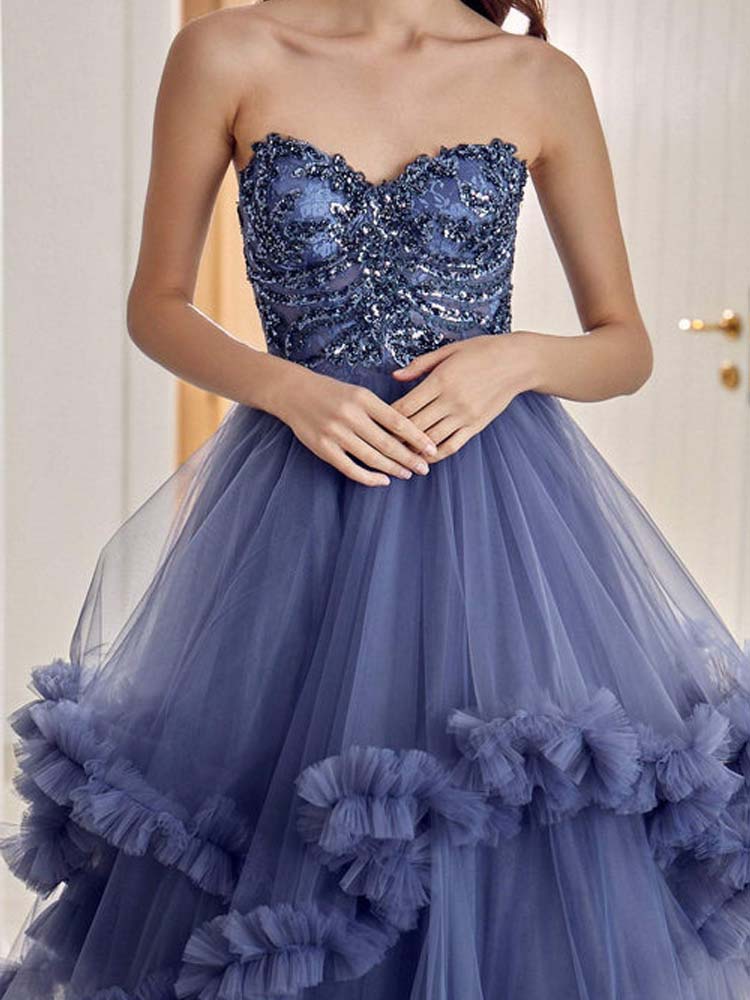 Tulle Cocktail Dress A-Line Off-The-Shoulder Ball Gown