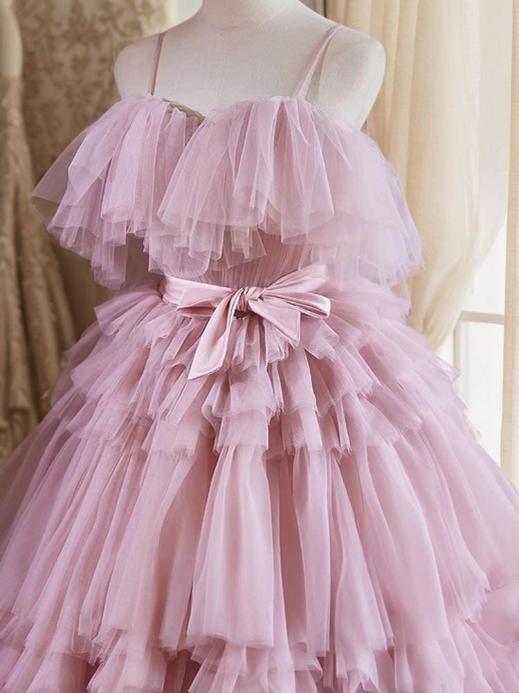 Hot Pink Quinceanera Dresses Layered Lotus Leaf Fluffy Wedding Dress