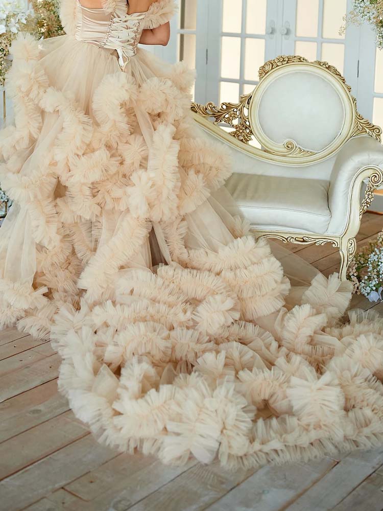 Fluffy Tulle Maternity Dress Deep V neck Cloud Dress Maternity Dress Photoshoot Dress