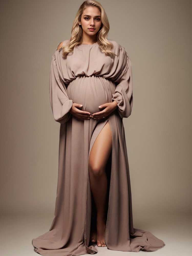 Maternity Boho Dress Long Sleeve Maternity Photo Dress