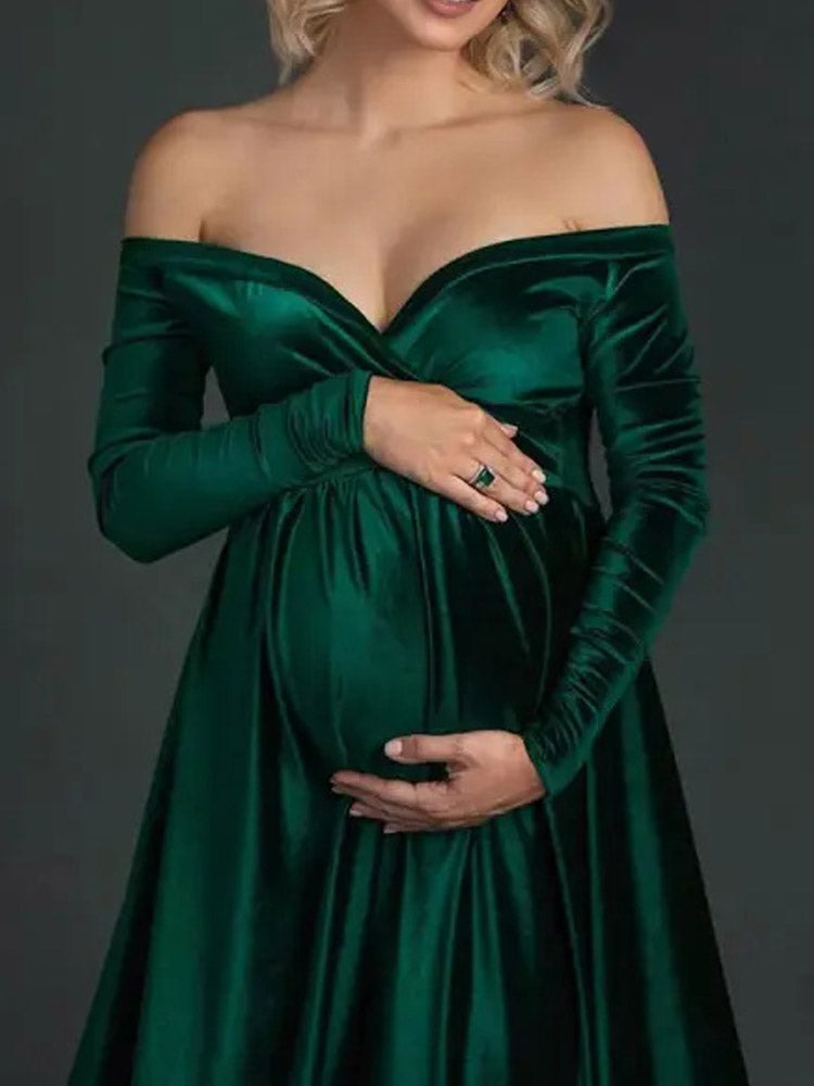 Maternity Dress Velvet/ Maternity Baby Shower Dresses Suitable For Photography