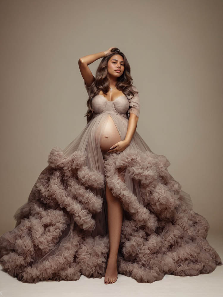 Maternity Ruffle Dress Tulle Cloud Dress Maternity Dress Photo Shoot Dress