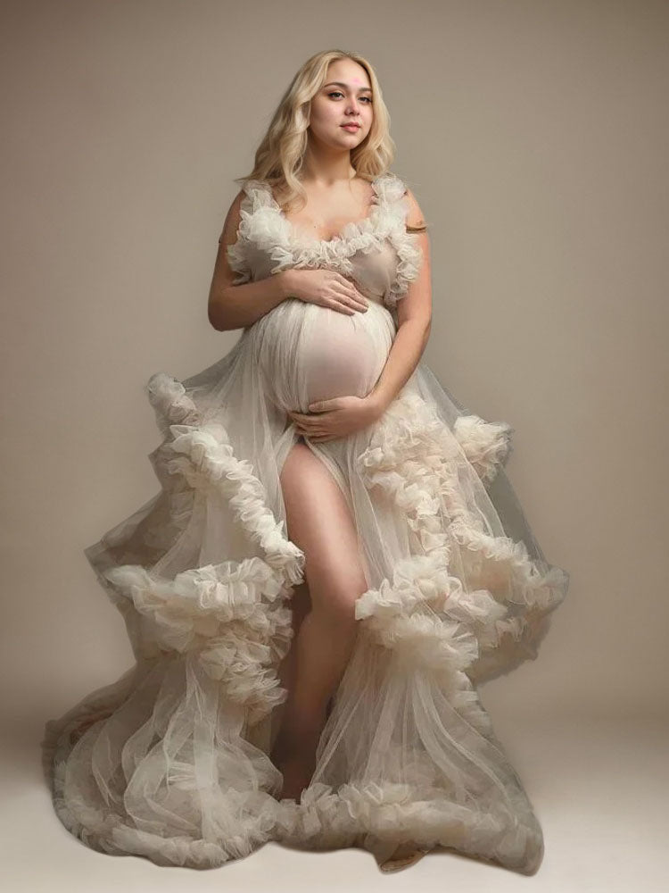 Baby Shower Dress Maternity See-Through Maternity Dresses Suitable For Photo Shoots