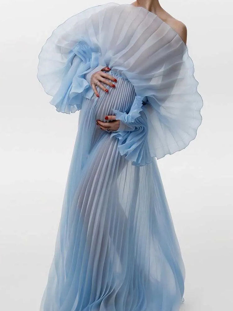 Smocked Maternity Dress Fashionable Organza Maternity Photo Dress