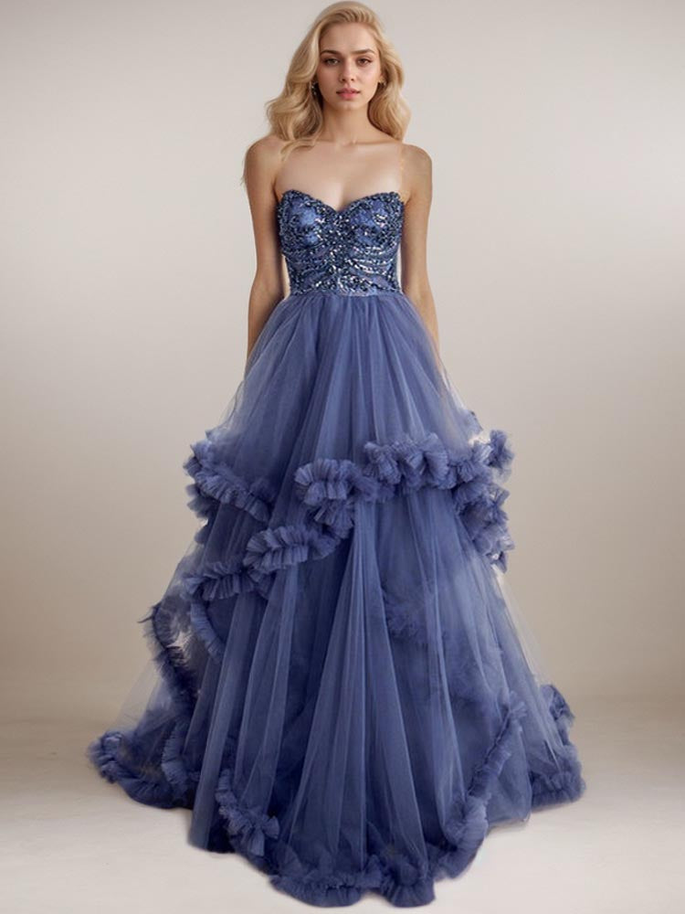 Tulle Cocktail Dress A-Line Off-The-Shoulder Ball Gown