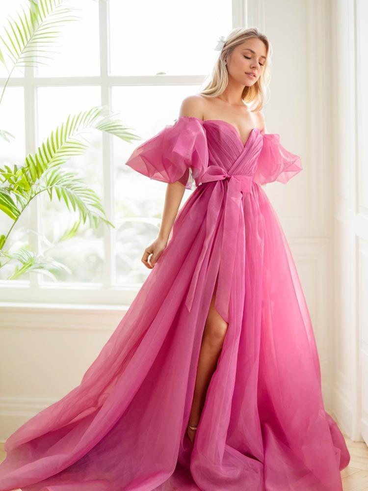 Organza Dresses Brand New Ladies Photo Shoot Dress With Side Slits Long Skirt