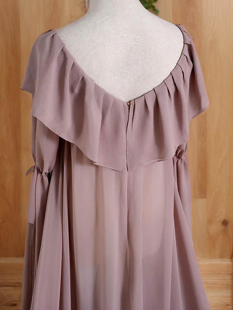 long sleeve long maternity dress chiffon maternity dress for photoshoot