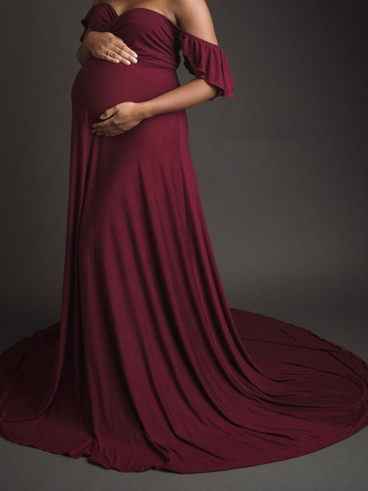 Maternity Knitted Dress Suitable For Photo Shoot Dress, Suitable For Baby Shower