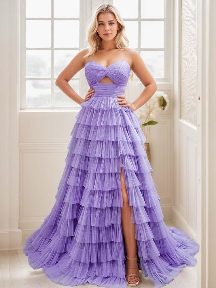 Women's Dresses and Party Solid Color Ruffle Cutout Dresses - A LITTLE