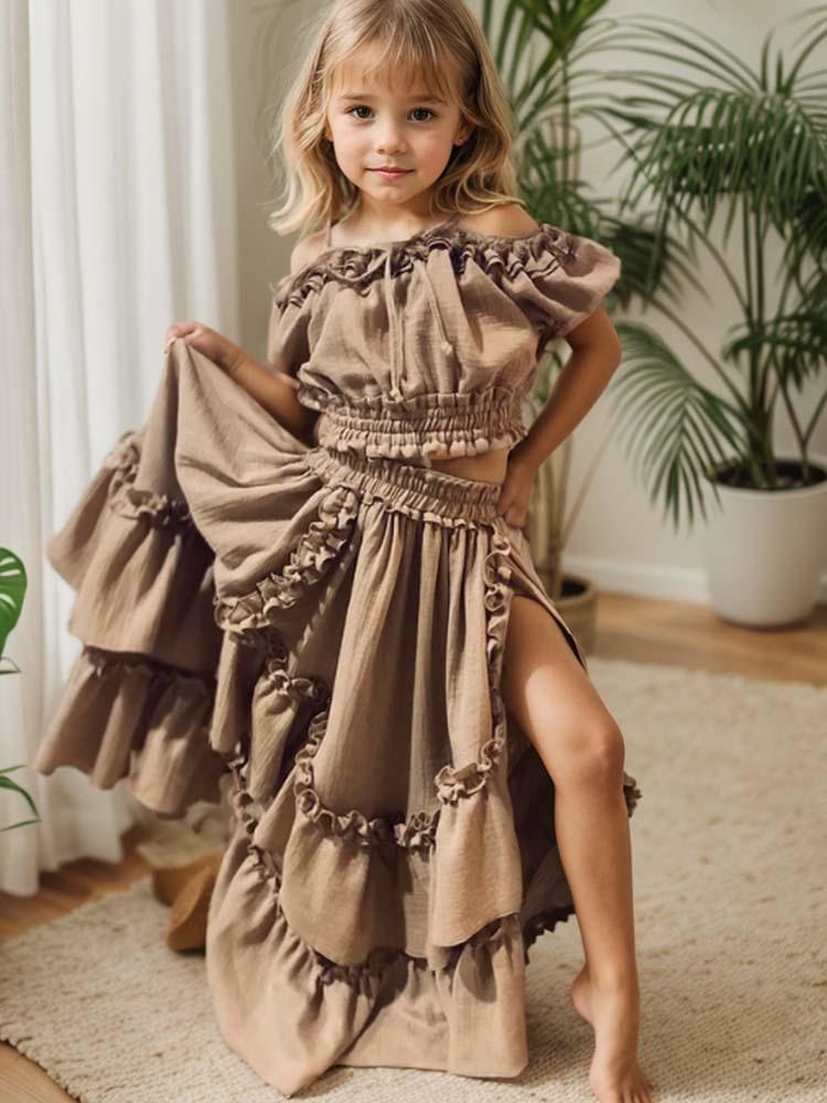 Flower Girl Gown Linen Bohemian Dress - A LITTLE