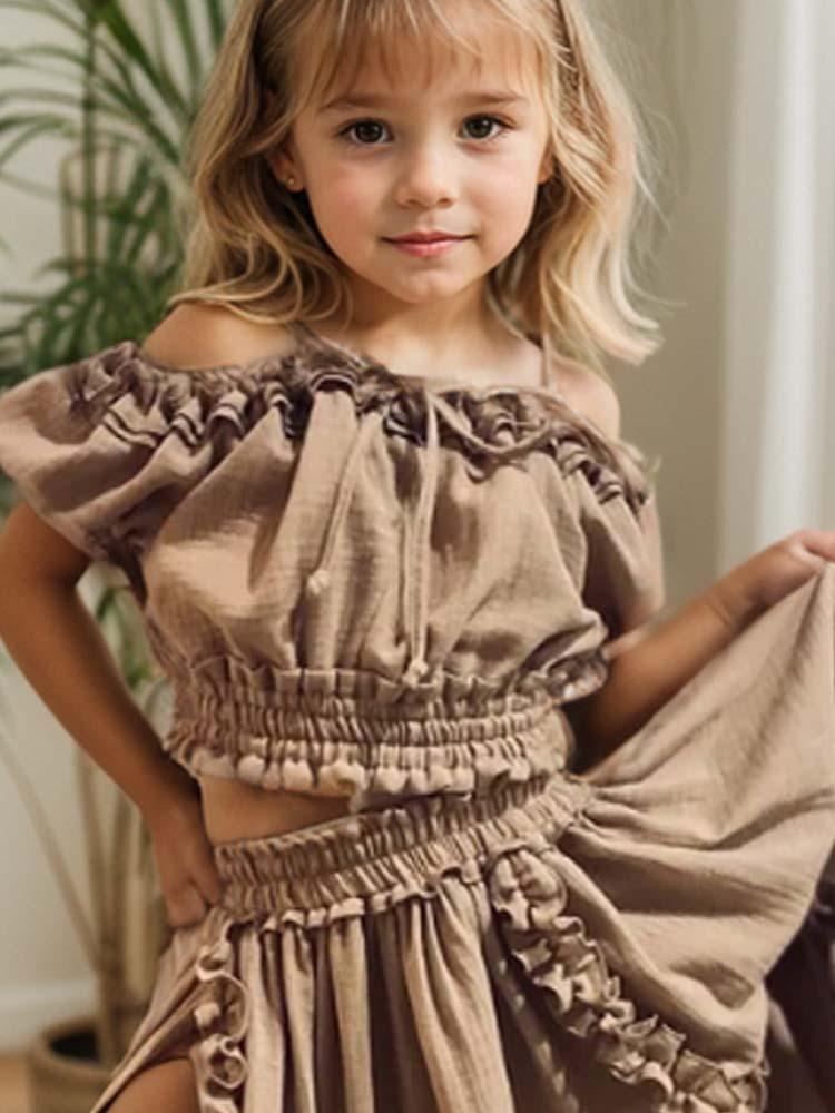 Flower Girl Gown Linen Bohemian Dress - A LITTLE