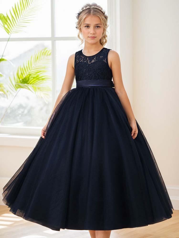 Fluffy Flower Girl Gown Lace Party Dress - A LITTLE