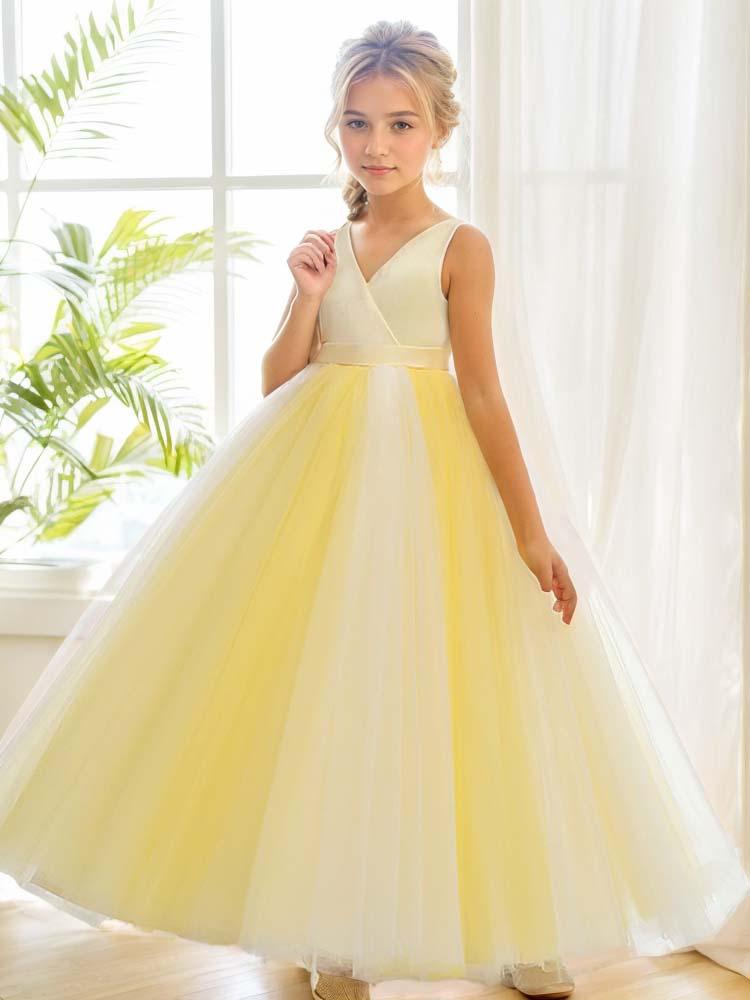 Blush Flower Girl Dress Wedding Flower Girl Dress Tulle Skirt - A LITTLE